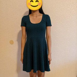 Green Floral Skater Dress